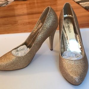 Glitter gold heels